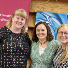 Sarah Kohles, OSF, Juliet Mousseau, RSCJ, & Tracy Kemme, SC